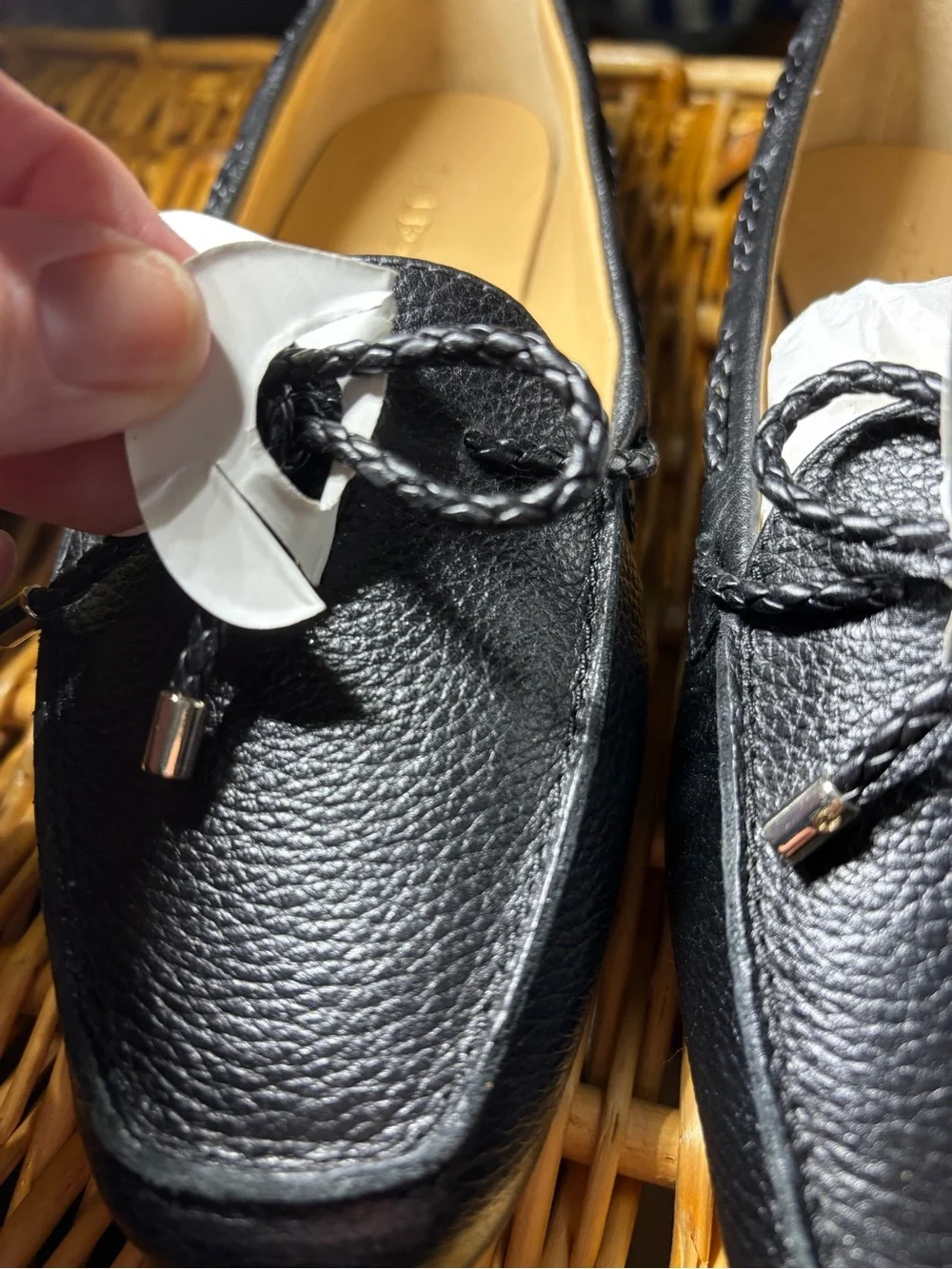 Talbots Black Leather Loafers, Size 7.5